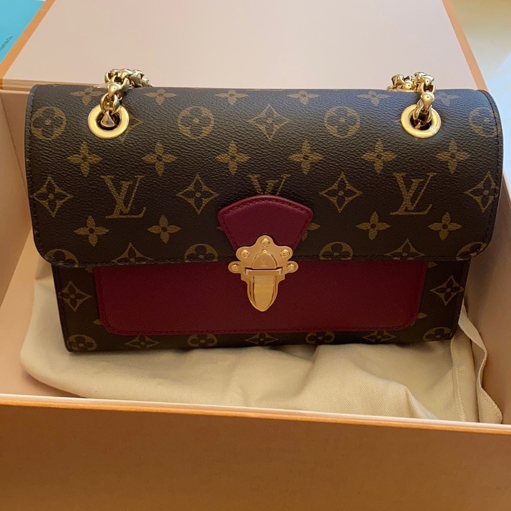 Louis Vuitton Victoire Monogram and Burgundy bag